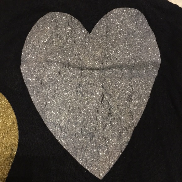 Wildfox Gold Sequin/Sparkly Heart Sweater - Picture 10 of 12